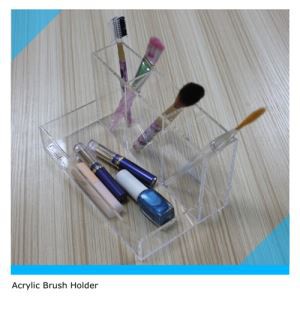 4 Compartments Acrylic Makeup Brush Storage