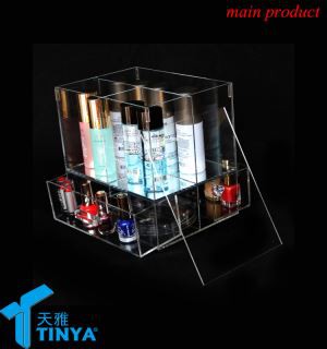 Makeup Tray Organizer With Makeup Brush Holder Compartments Drawers