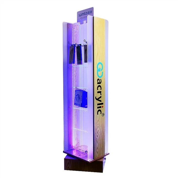 Mobile Phone Accessory Floor Standing Spinning Acrylic Display Rack Mobile Phone Accessory Floor Standing Spinning Acrylic Display Rack