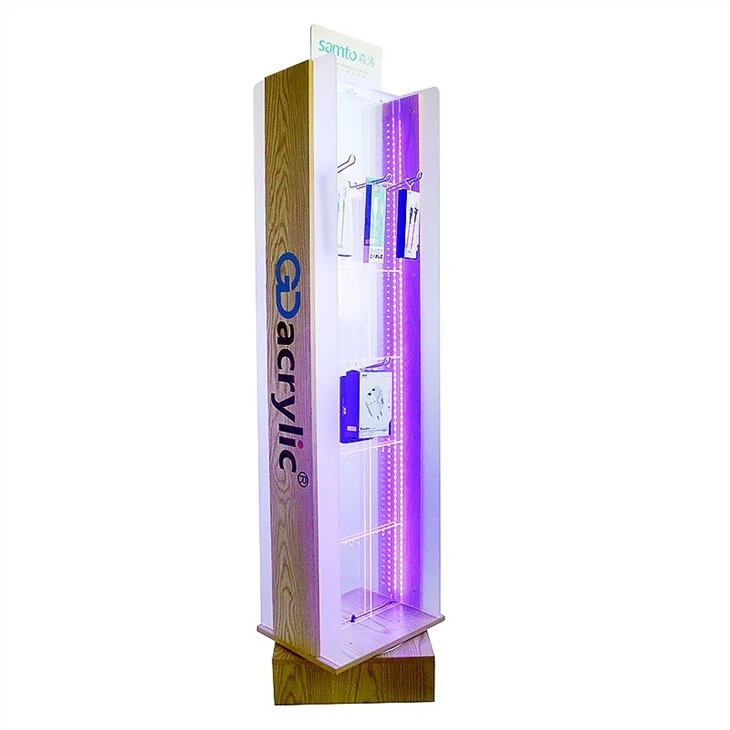 Mobile Phone Accessory Floor Standing Spinning Acrylic Display Rack Mobile Phone Accessory Floor Standing Spinning Acrylic Display Rack