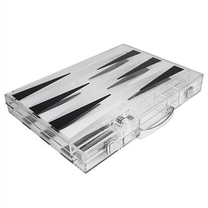 Lucite Chess Game Acrylic Backgammon Set
